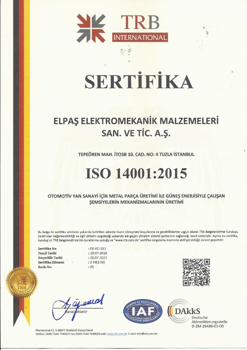 ISO 14001 KALİTE VE ÇEVRE YÖNETİM SİSTEMİ TR